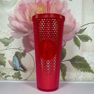 New Studded 2019 Holiday Hot Pink Red Iridescent Bling Studded tumbler